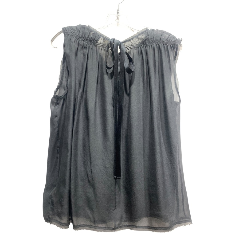 Bird by Juicy Couture Black Silk Embellished V-Neck Sleeveless Blouse Size M - Picture 6 of 6
